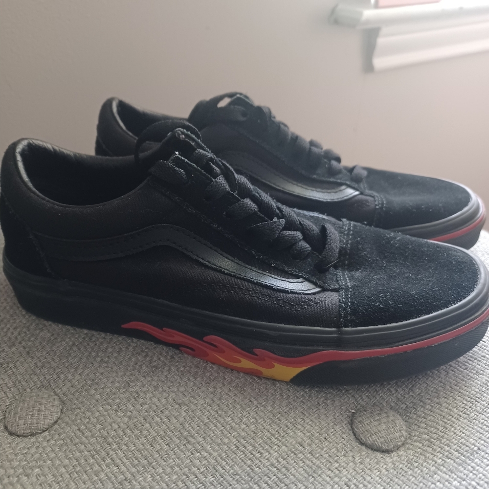 Vans Ol Skool Flame Wall Suede Skater Sneakers Sz 6 Mens 7.5 Wmns